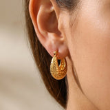 Gold Tova Gold Tone Textured Crescent Hoop