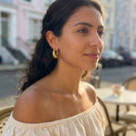 Gold Tova Gold Tone Textured Crescent Hoop