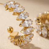 Gold Twyla Marquise Crystal C Hoop Earrings