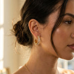 Gold Twyla Marquise Crystal C Hoop Earrings