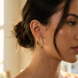Gold Twyla Marquise Crystal C Hoop Earrings
