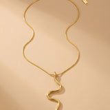 gold India Gold Tone Wavy Serpent Pendant
