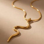 gold India Gold Tone Wavy Serpent Pendant
