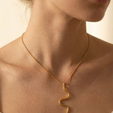 gold India Gold Tone Wavy Serpent Pendant