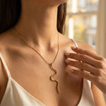 gold India Gold Tone Wavy Serpent Pendant