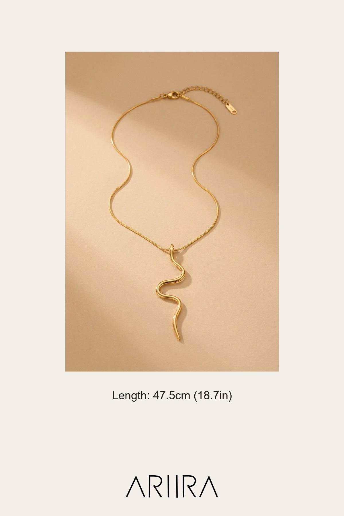 gold India Gold Tone Wavy Serpent Pendant