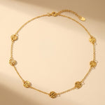 gold Isadora Hammered Disc Station Necklace
