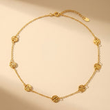 gold Isadora Hammered Disc Station Necklace