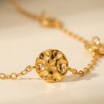 gold Isadora Hammered Disc Station Necklace