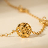 gold Isadora Hammered Disc Station Necklace