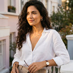 gold Isadora Hammered Disc Station Necklace