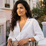 gold Isadora Hammered Disc Station Necklace