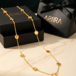 gold Isadora Hammered Disc Station Necklace