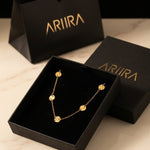 gold Isadora Hammered Disc Station Necklace