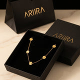 gold Isadora Hammered Disc Station Necklace