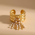 gold Jacinta Gold Tone Multi Band Ring