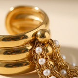 gold Jacinta Gold Tone Multi Band Ring