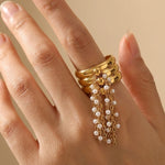 gold Jacinta Gold Tone Multi Band Ring