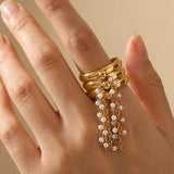 gold Jacinta Gold Tone Multi Band Ring