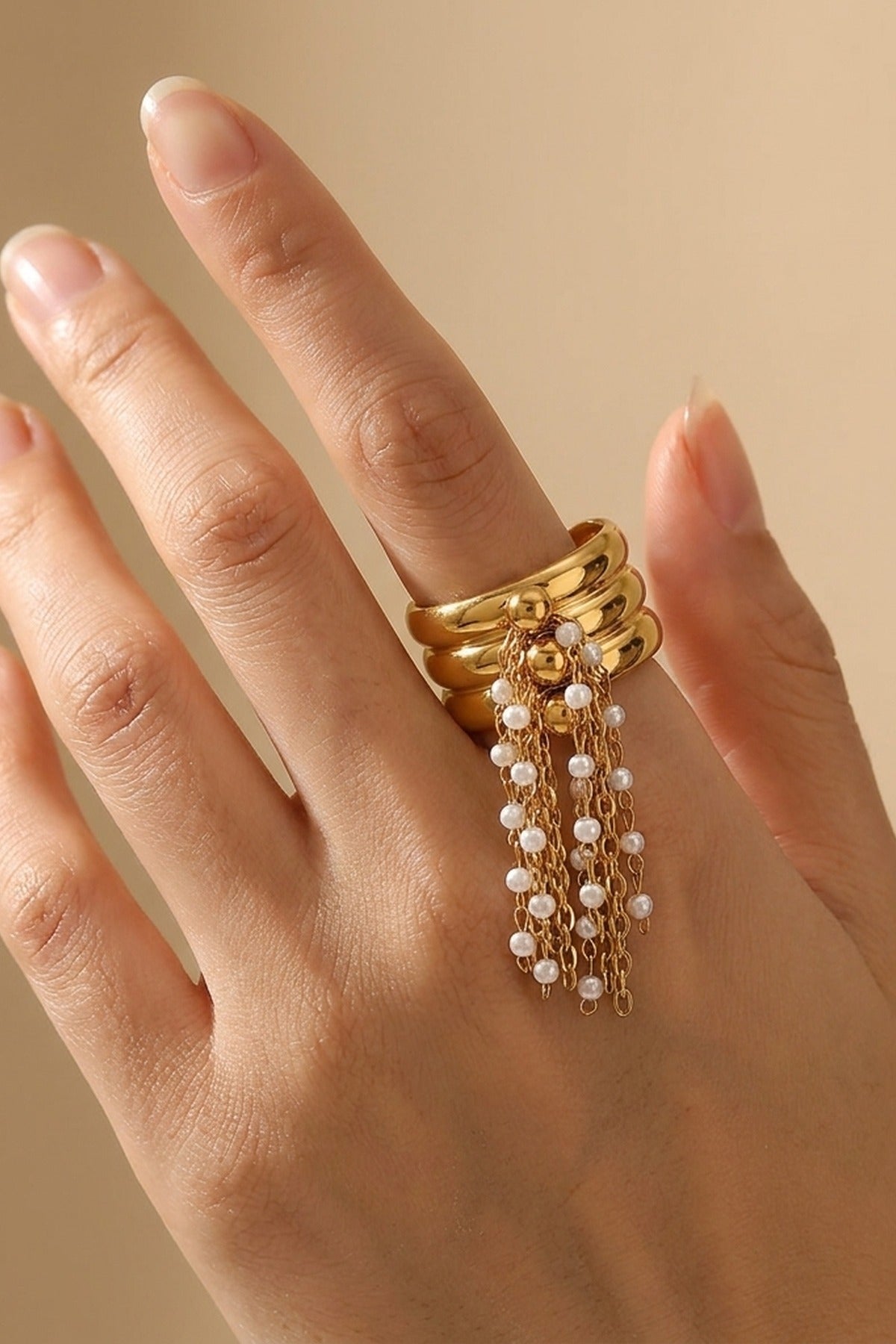 gold Jacinta Gold Tone Multi Band Ring