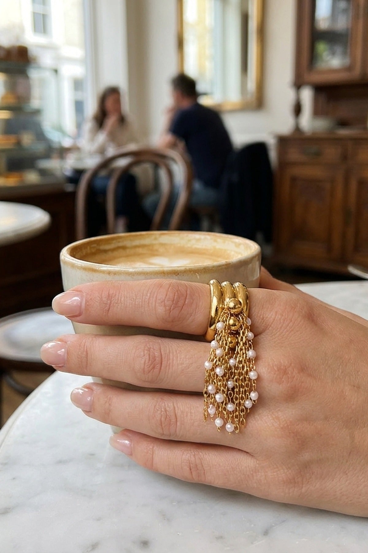 gold Jacinta Gold Tone Multi Band Ring