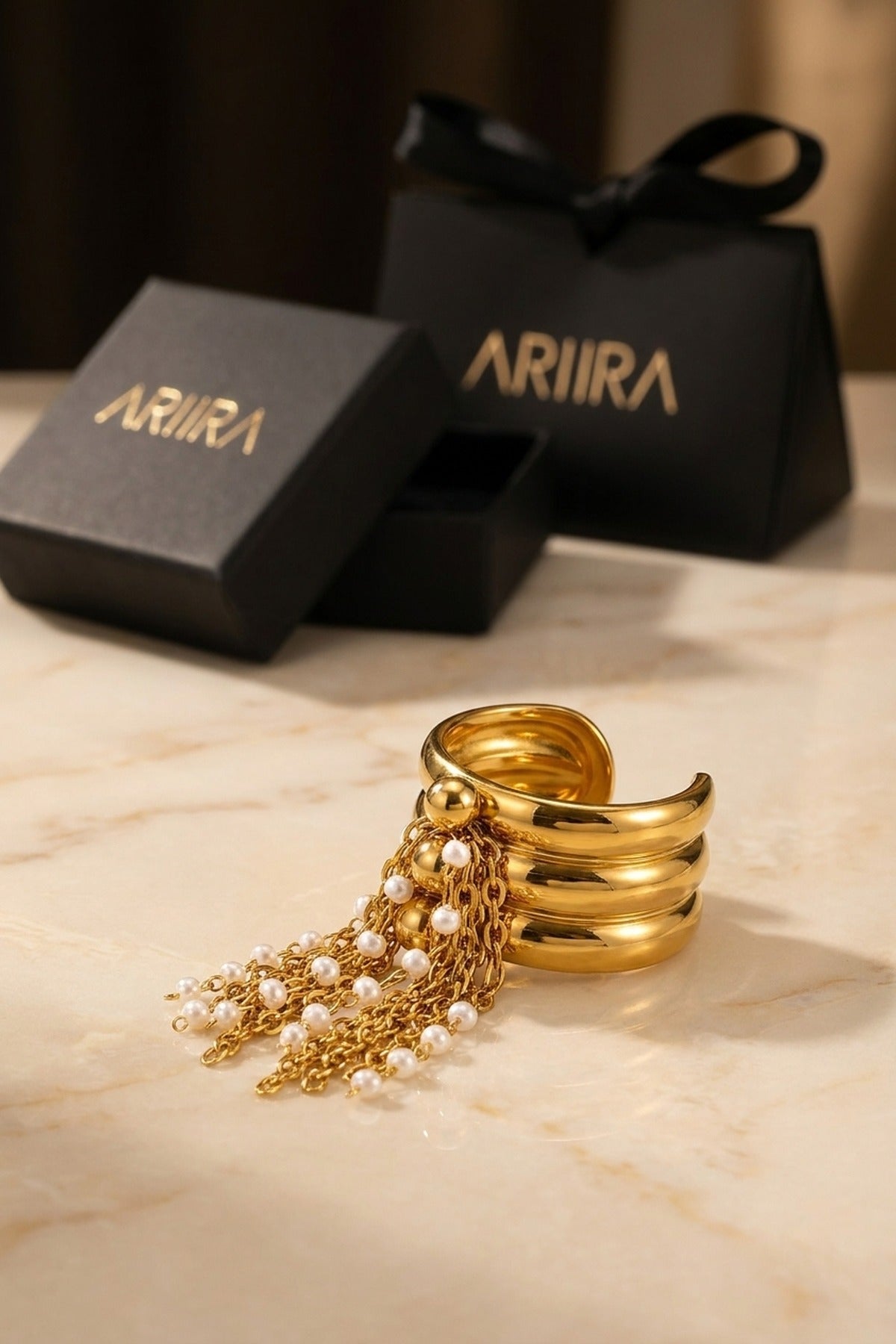 gold Jacinta Gold Tone Multi Band Ring