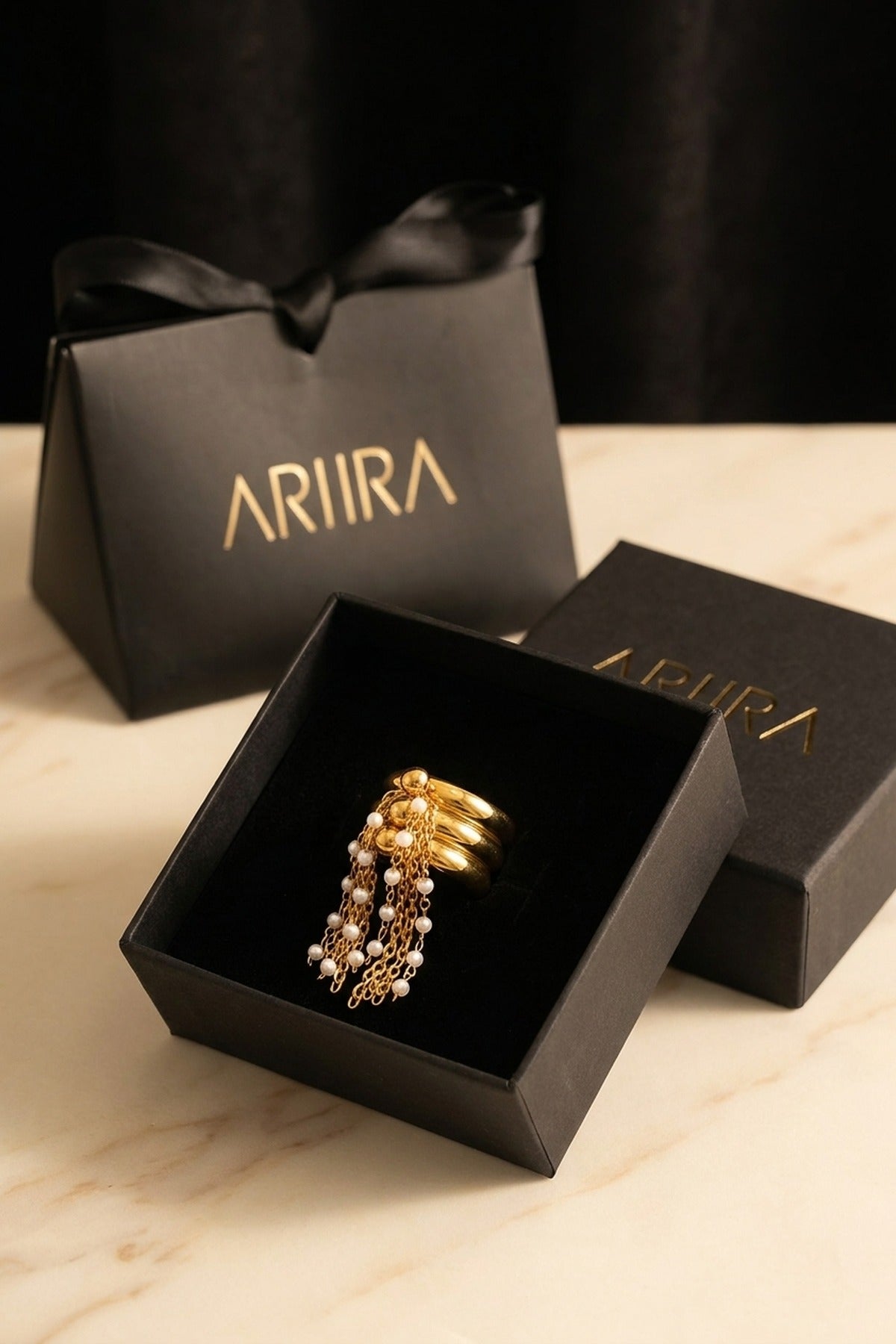 gold Jacinta Gold Tone Multi Band Ring