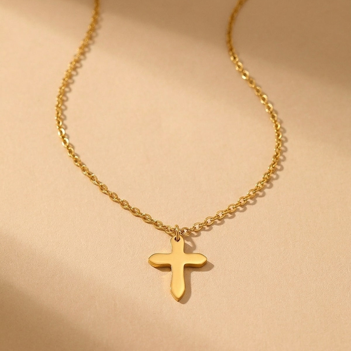 Gold Letitia Gold Tone Cross Pendant Necklace