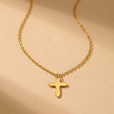 Gold Letitia Gold Tone Cross Pendant Necklace