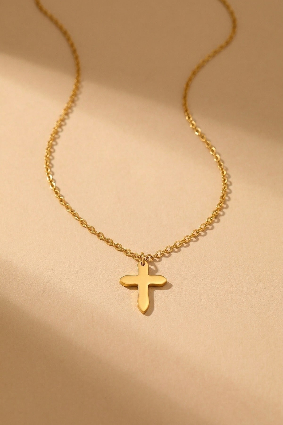 Gold Letitia Gold Tone Cross Pendant Necklace