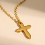 Gold Letitia Gold Tone Cross Pendant Necklace