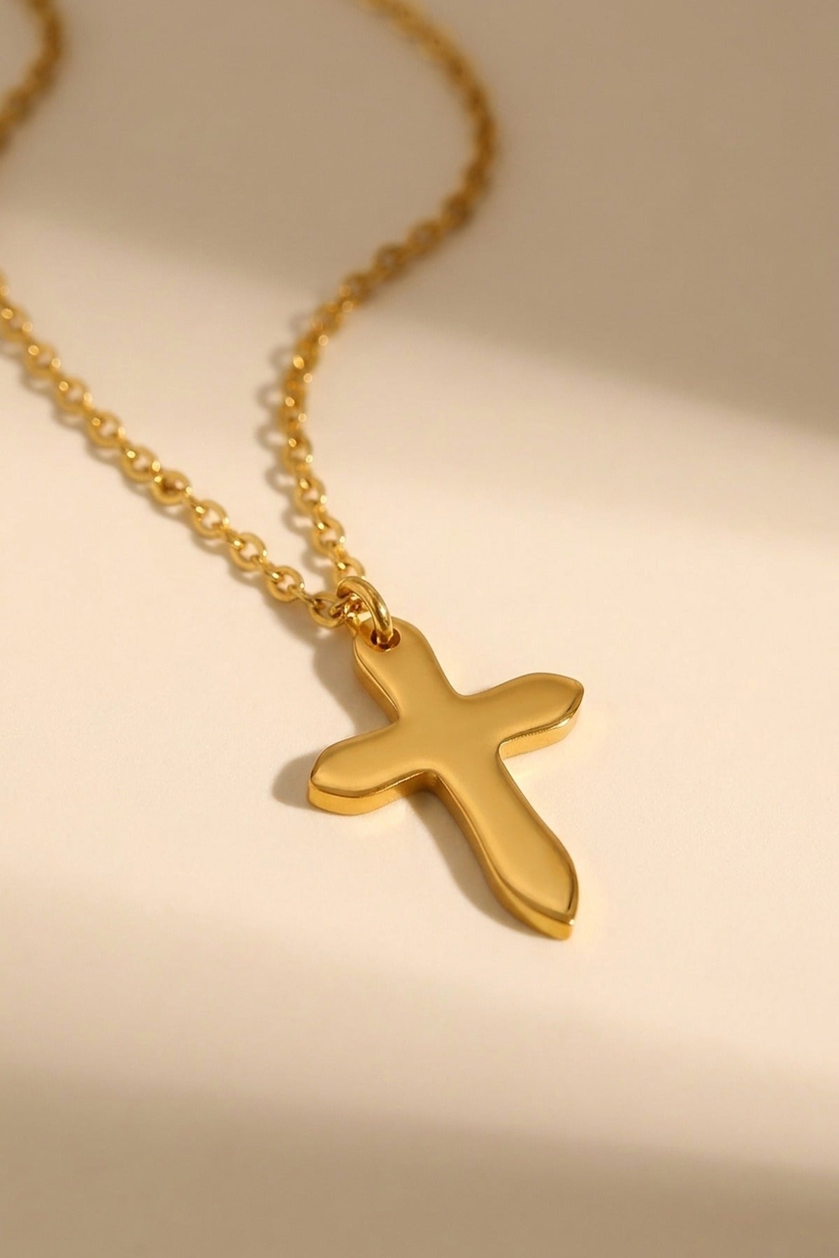 Gold Letitia Gold Tone Cross Pendant Necklace
