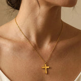 Gold Letitia Gold Tone Cross Pendant Necklace