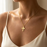 Gold Letitia Gold Tone Cross Pendant Necklace