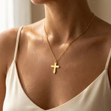 Gold Letitia Gold Tone Cross Pendant Necklace