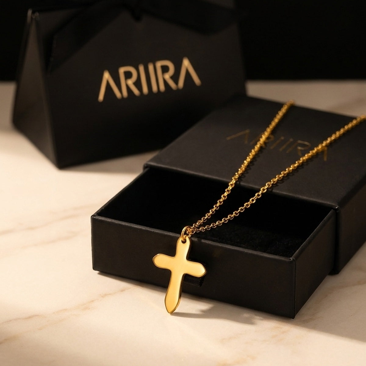 Gold Letitia Gold Tone Cross Pendant Necklace