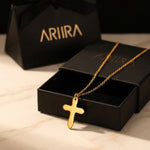 Gold Letitia Gold Tone Cross Pendant Necklace
