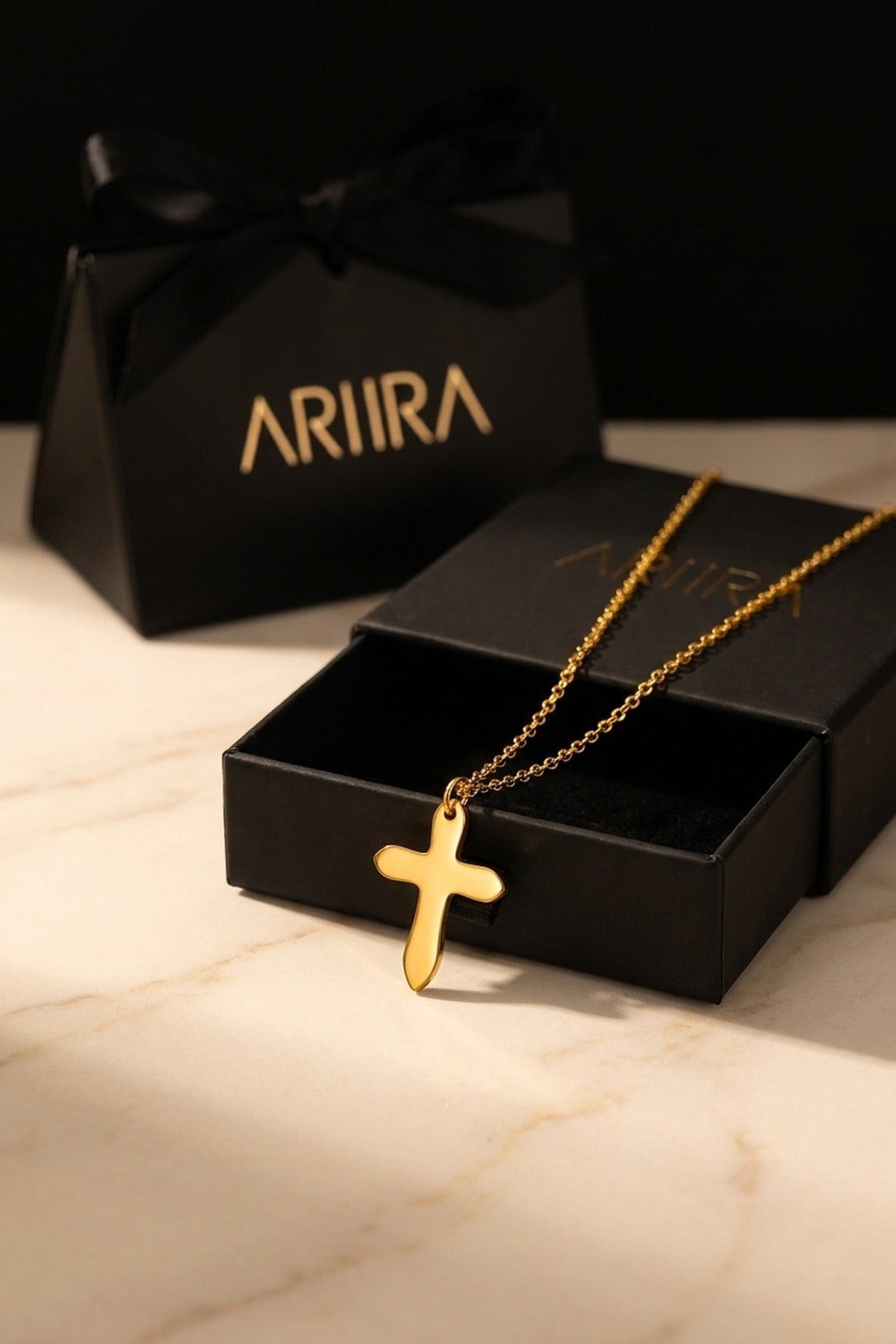 Gold Letitia Gold Tone Cross Pendant Necklace