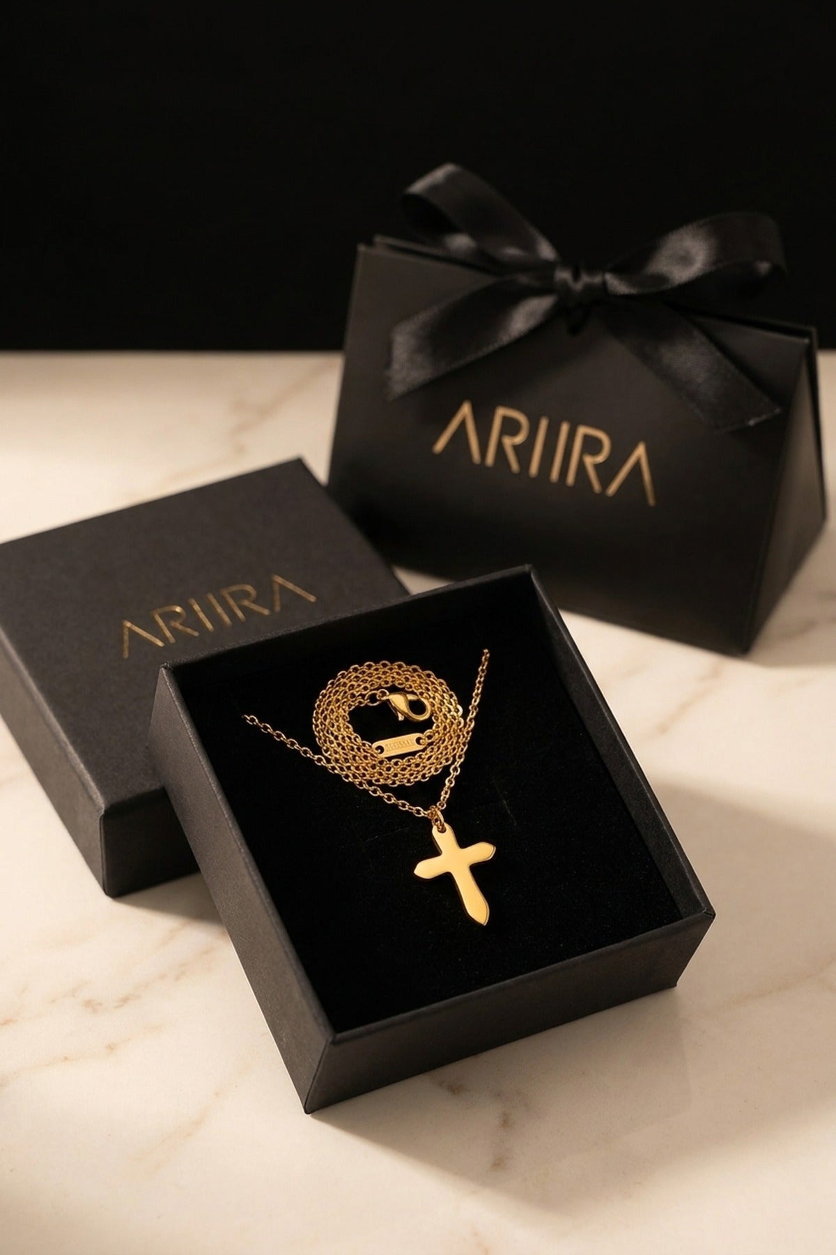Gold Letitia Gold Tone Cross Pendant Necklace