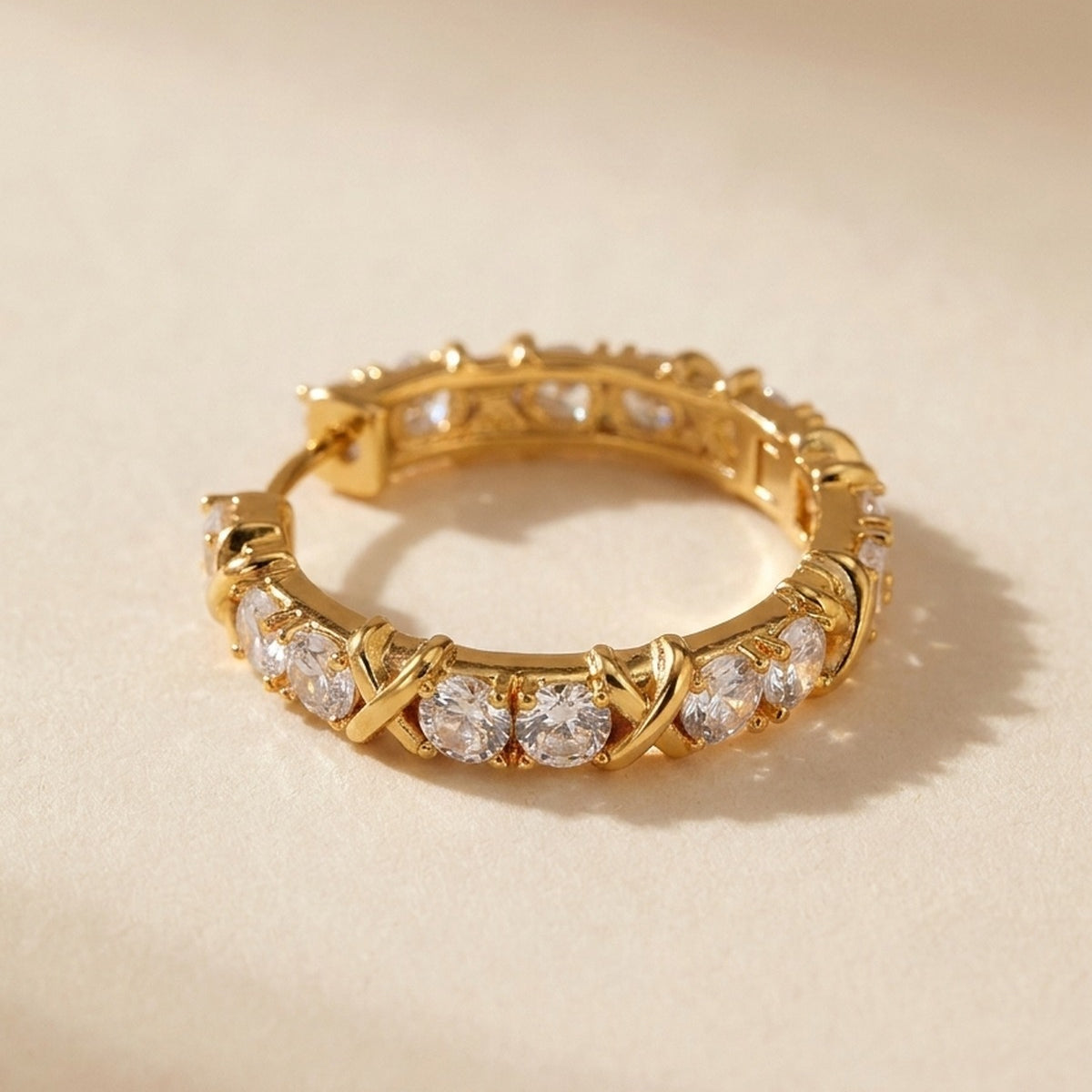 gold Lorelei Gold Tone Crystal Criss Cross