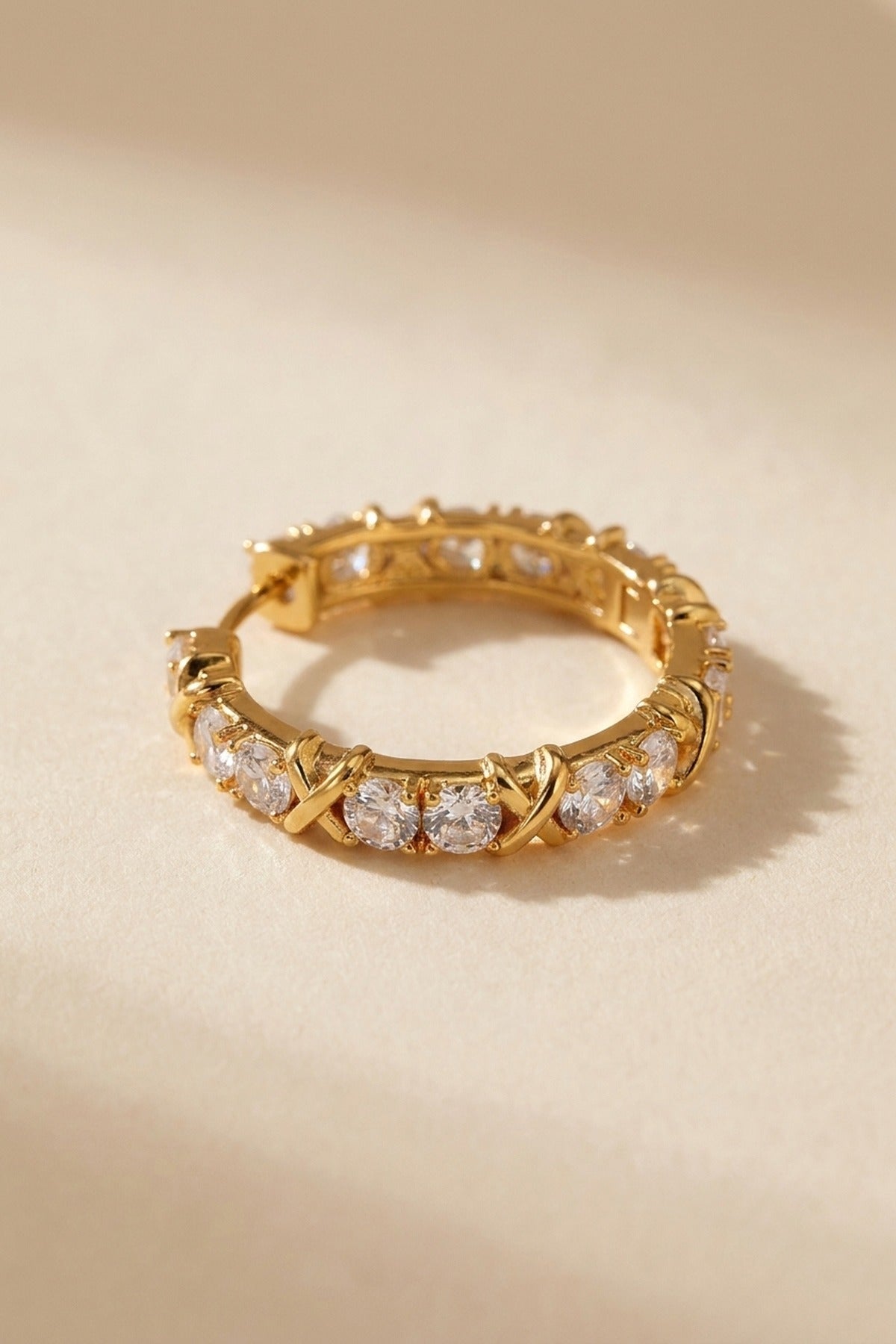gold Lorelei Gold Tone Crystal Criss Cross