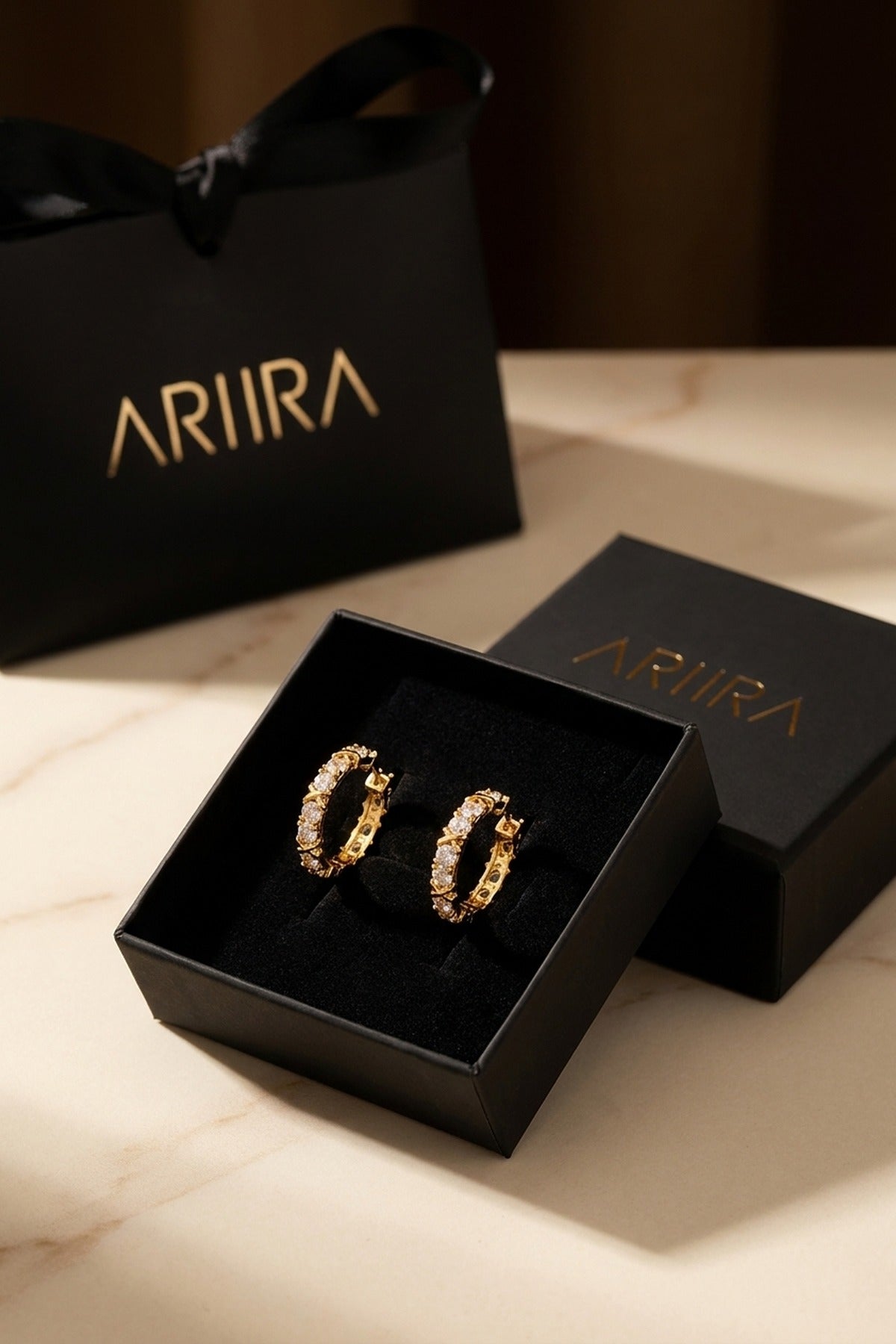gold Lorelei Gold Tone Crystal Criss Cross