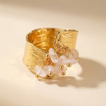 White Madum Natural Stone Adjustable Ring