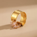 Pink Madum Natural Stone Adjustable Ring