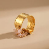 Pink Madum Natural Stone Adjustable Ring