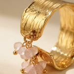 Pink Madum Natural Stone Adjustable Ring