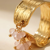 Pink Madum Natural Stone Adjustable Ring