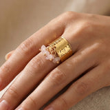Pink Madum Natural Stone Adjustable Ring
