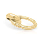 Alina Linked Gold Drop Earrings featuring interlocked smooth curves and textured organic loop design by ARIIRA.