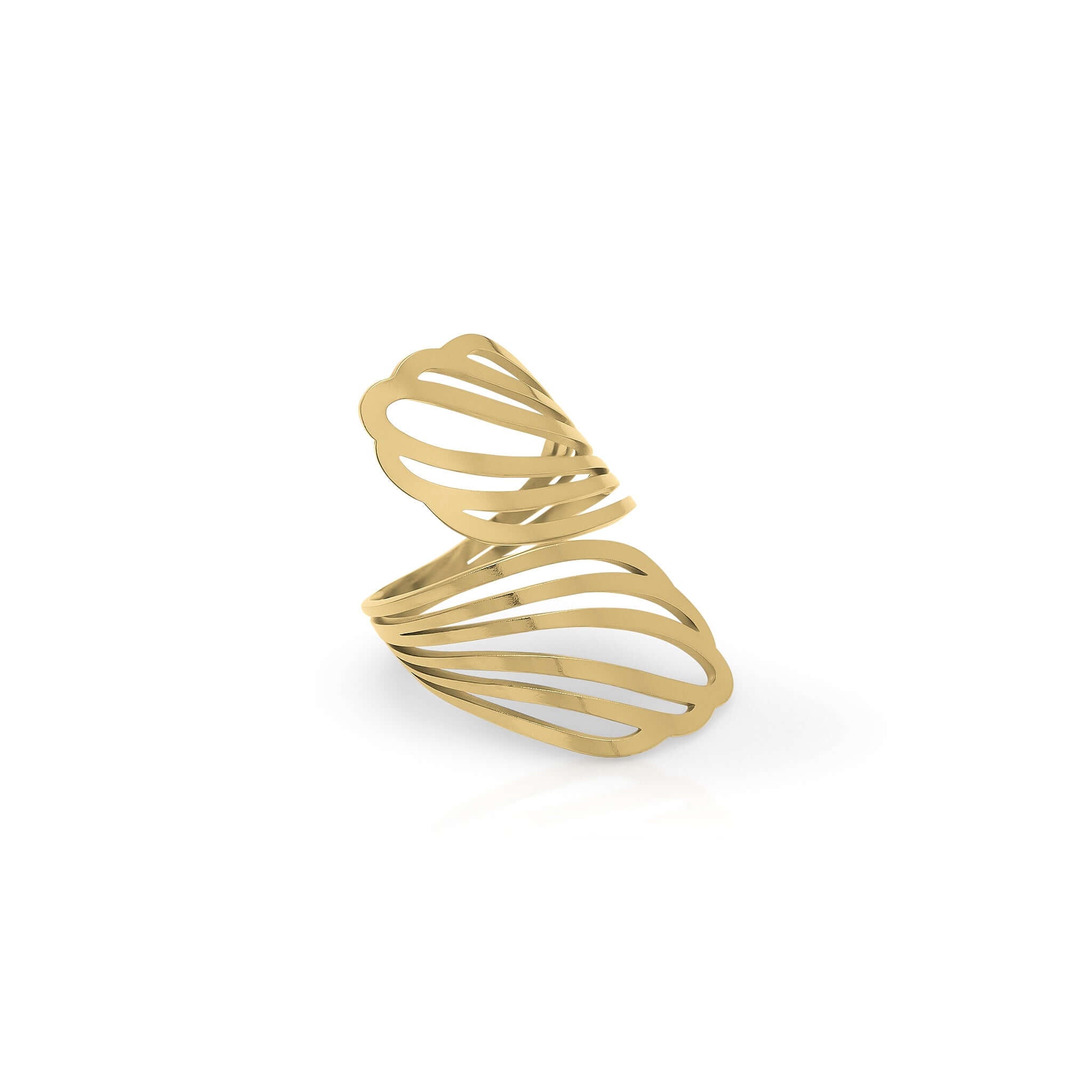 Lina Shell Cut-Out Ring by ARIIRA, featuring a sculptural, airy design that embodies elegance and strength.